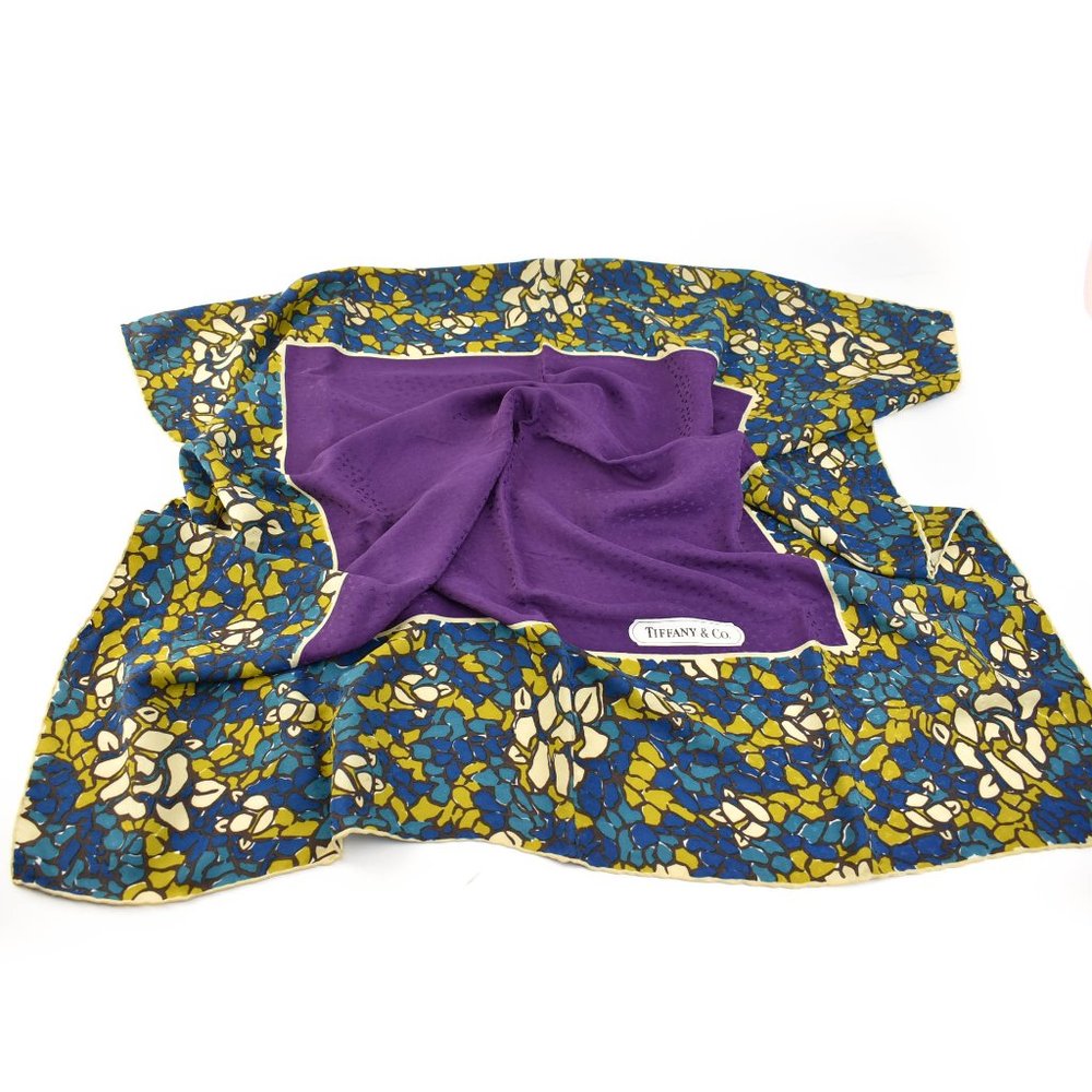 TIFFANY & Co: Multicolor, 100% Silk Scarf (rg) - Picture 1 of 5